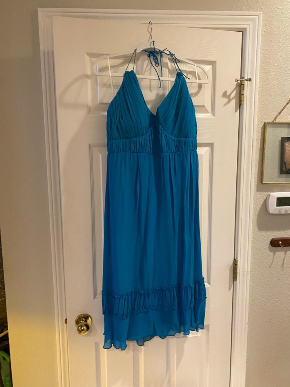 Signature by Sangria Teal Halter Midi Dress